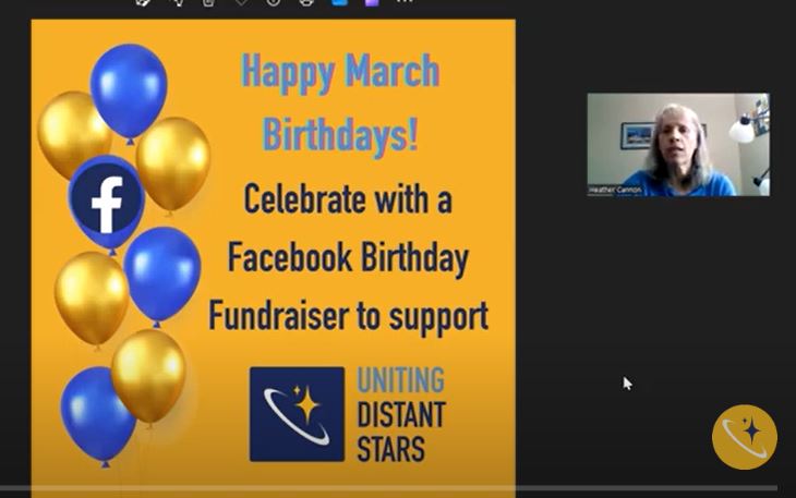 Uniting Distant Stars New Year Update 3/1/24 on a volunteer opportunity, donor visit, and more.